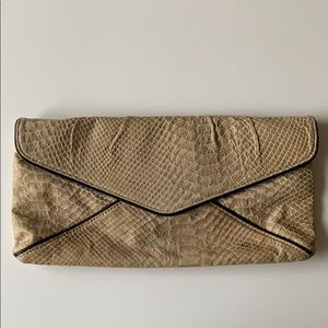 BCBG Max Azria Snakeskin and Suede Clutch